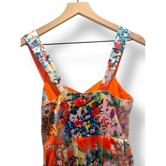 90s Y2K Floral Dress Red straps Whimsigoth Grunge Sz 2 Maxi - Picture 2 of 15